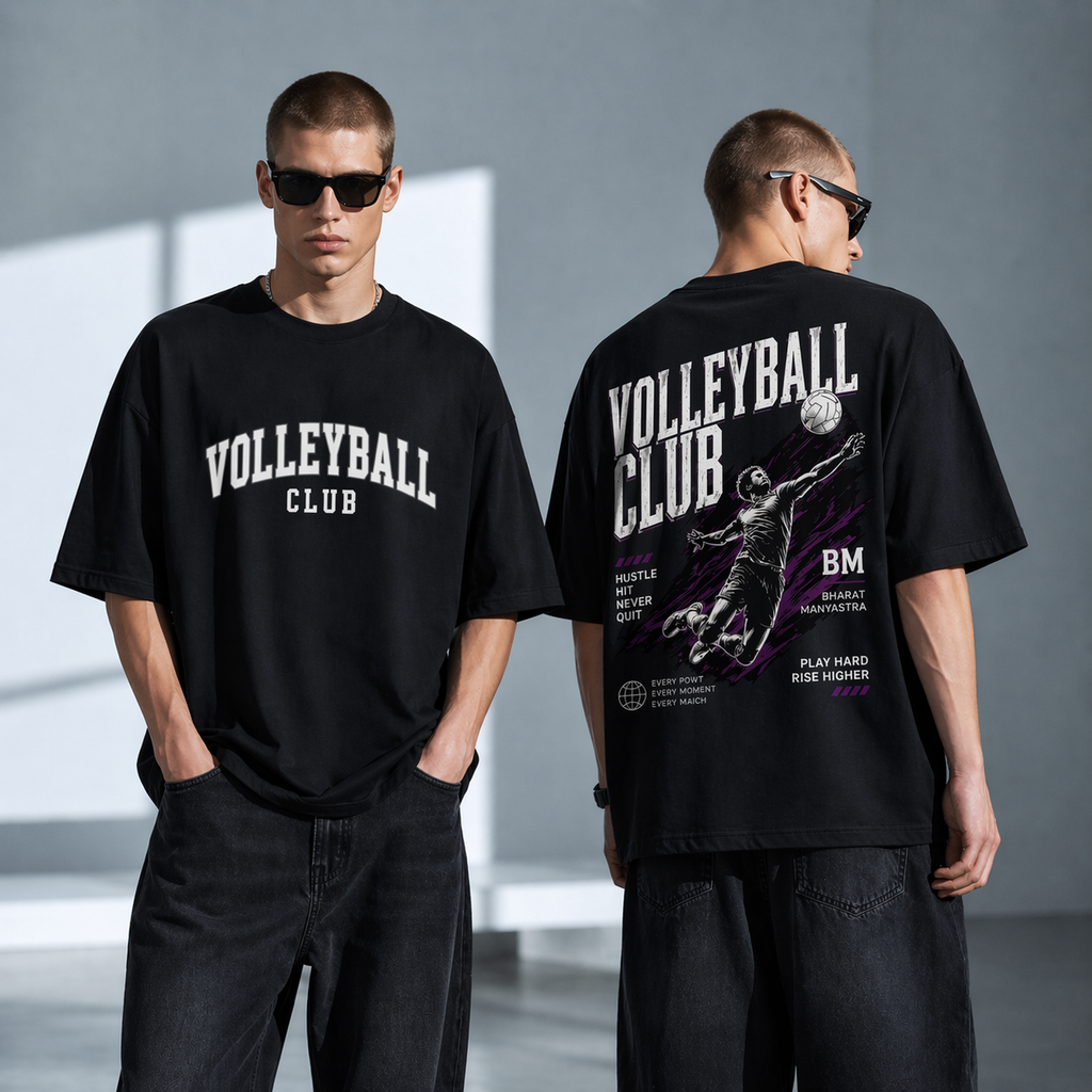 Volleyball Club Oversized Graphic T-Shirt – Premium Streetwear Tee
