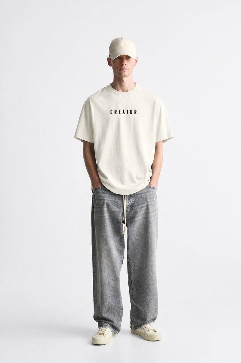 CREATOR Premium Oversized T-Shirt – 240 GSM Heavyweight Cotton | Unisex Streetwear Tee