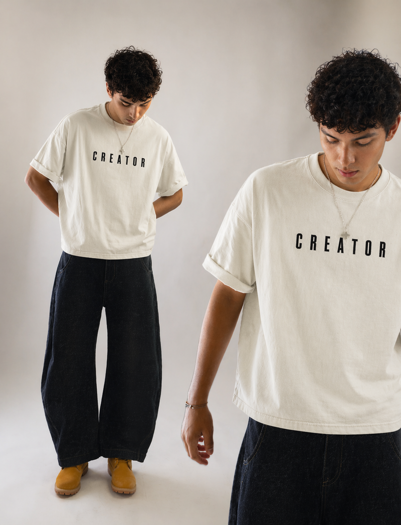 CREATOR Premium Oversized T-Shirt – 240 GSM Heavyweight Cotton | Unisex Streetwear Tee