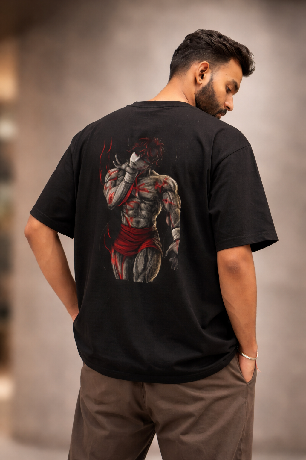 Baki Rage Oversized T-Shirt – 240 GSM Heavyweight Cotton