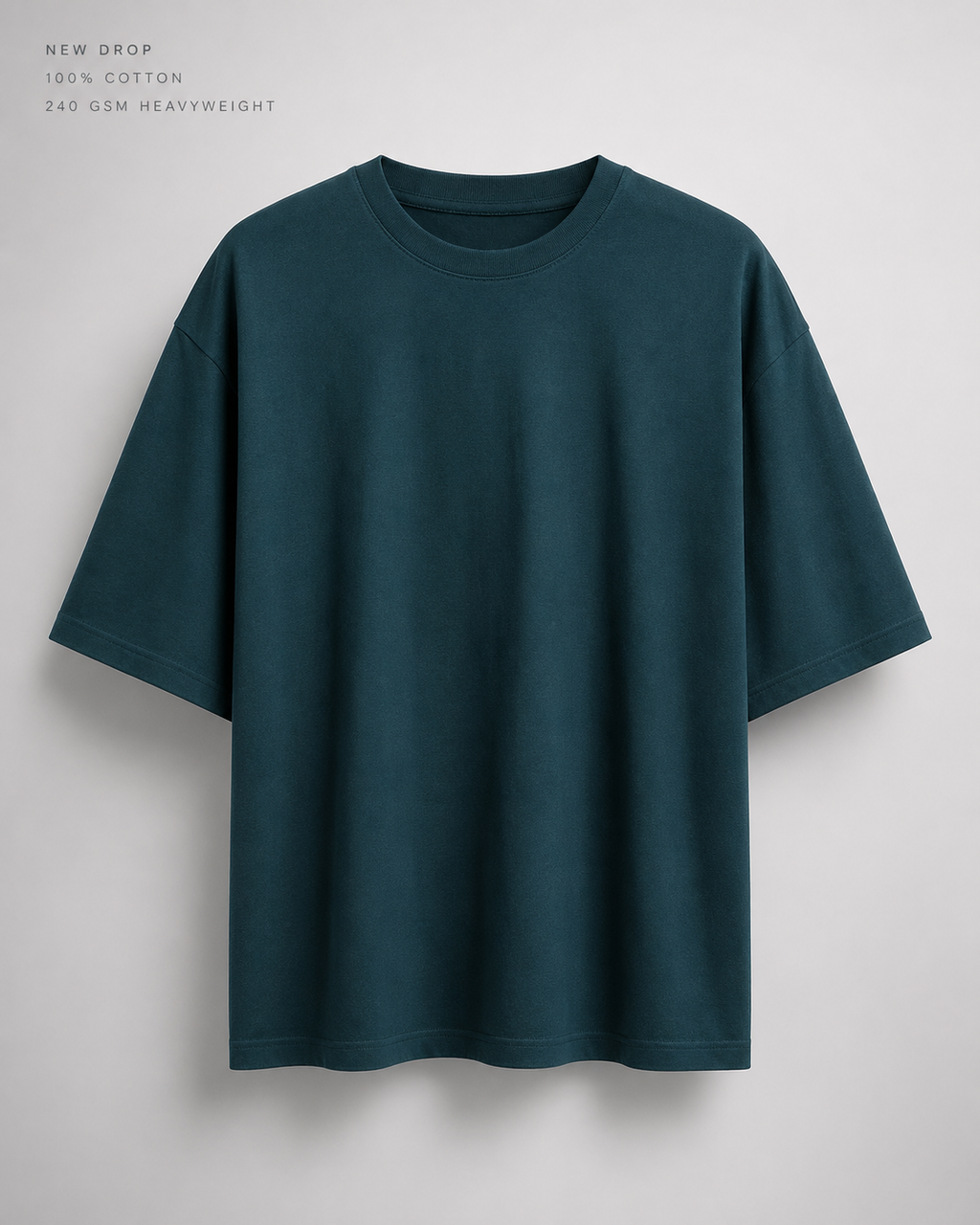 Petrol Blue Oversized T-Shirt for Men & Women | 100% Cotton | 240 GSM Premium Heavyweight