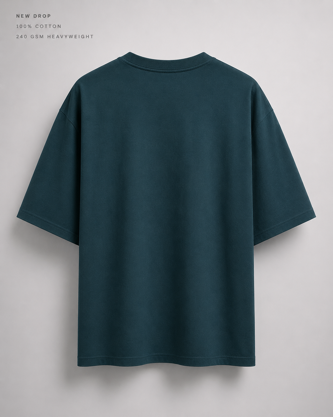 Petrol Blue Oversized T-Shirt for Men & Women | 100% Cotton | 240 GSM Premium Heavyweight