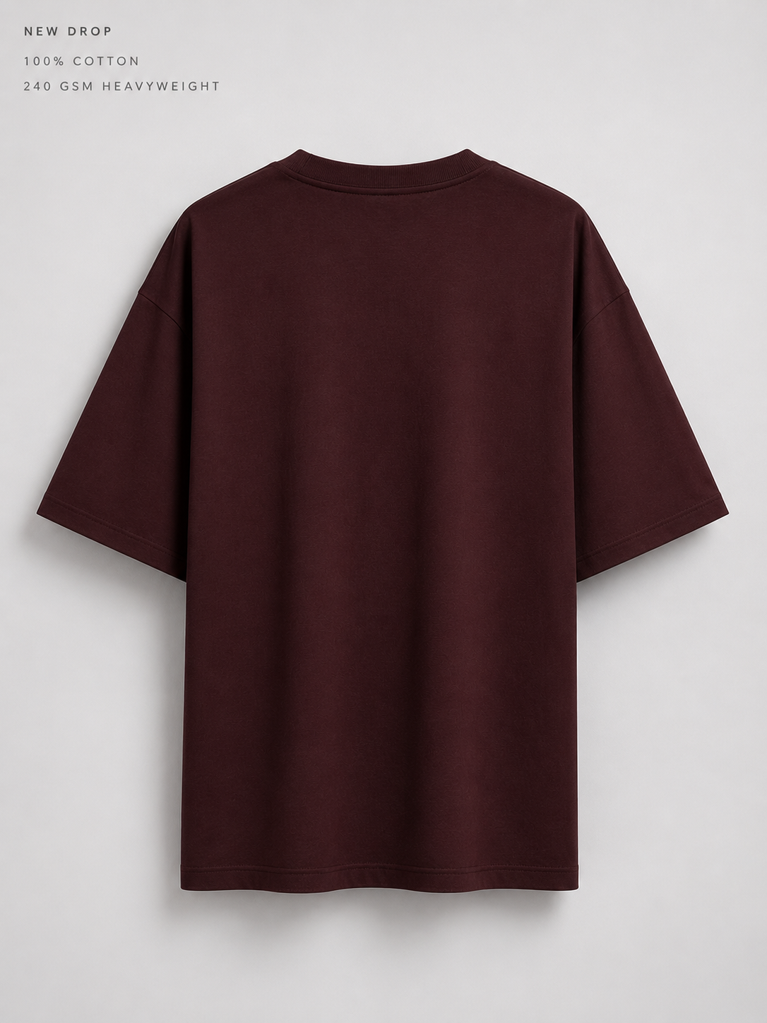 Maroon Oversized T-Shirt for Men & Women | 100% Cotton | 240 GSM Premium Heavyweight