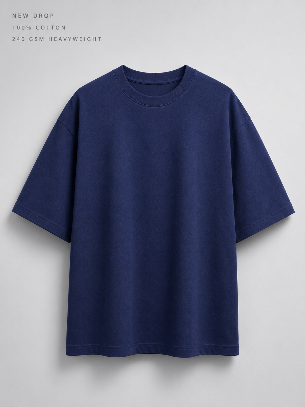 Royal Blue Oversized T-Shirt for Men & Women | 100% Cotton | 240 GSM Premium Heavyweight
