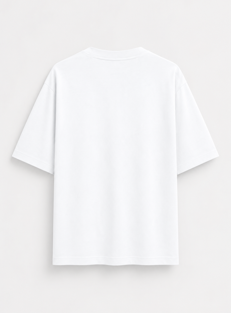 White Oversized T-Shirt for Men & Women | 100% Cotton | 240 GSM Premium Heavyweight