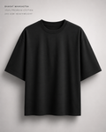 Black Oversized T-Shirt for Men & Women | 100% Cotton | 240 GSM Premium Heavyweight