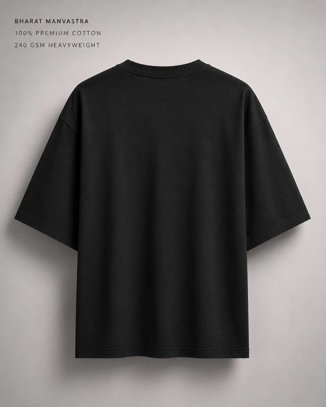 Black Oversized T-Shirt for Men & Women | 100% Cotton | 240 GSM Premium Heavyweight