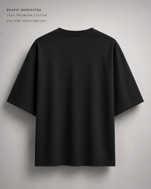 Black Oversized T-Shirt for Men & Women | 100% Cotton | 240 GSM Premium Heavyweight