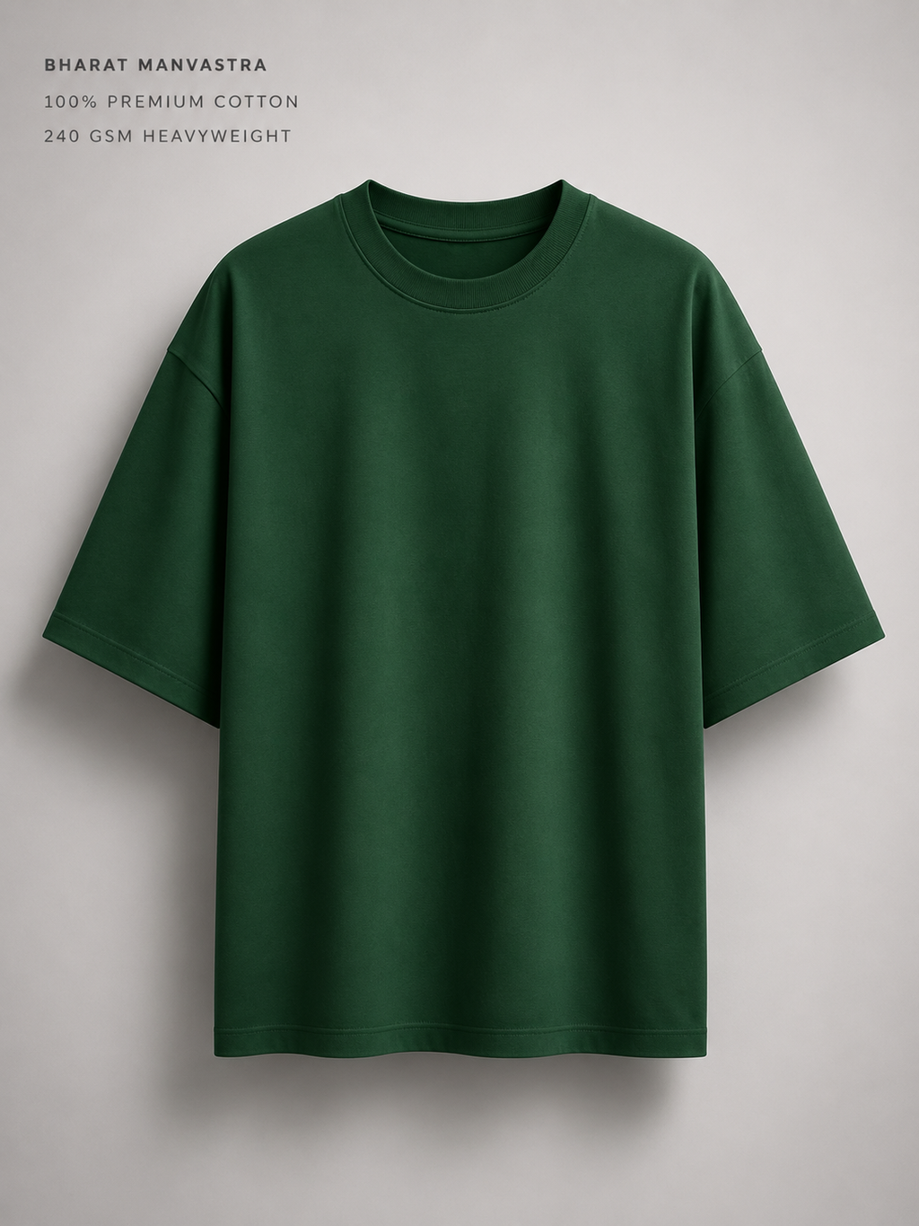 Bottle Green Oversized T-Shirt for Men & Women | 100% Cotton | 240 GSM Premium Heavyweight