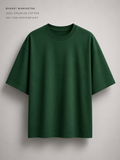 Bottle Green Oversized T-Shirt for Men & Women | 100% Cotton | 240 GSM Premium Heavyweight