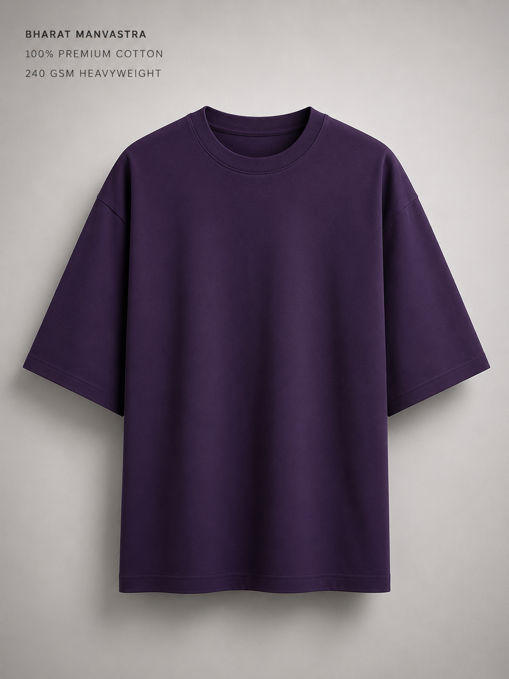 Purple Oversized T-Shirt for Men & Women | 100% Cotton | 240 GSM Premium Heavyweight