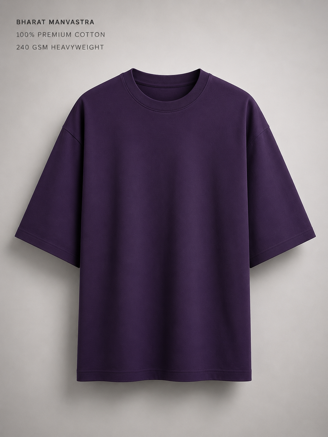 Purple Oversized T-Shirt for Men & Women | 100% Cotton | 240 GSM Premium Heavyweight