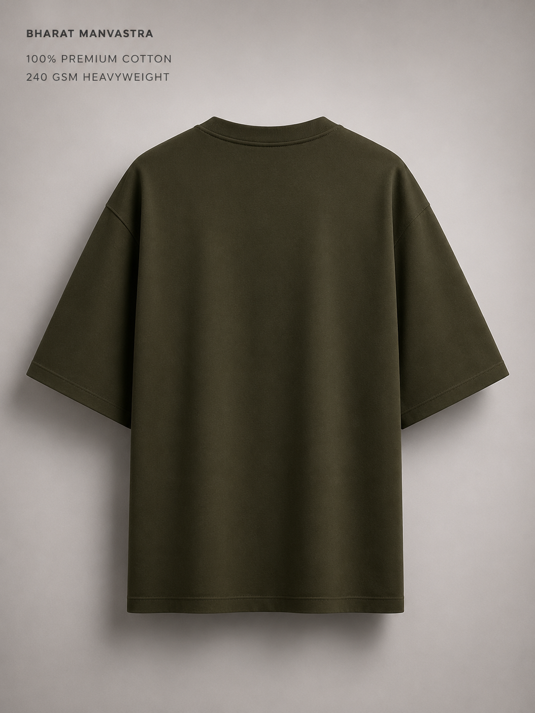 Olive Green Oversized T-Shirt for Men & Women | 100% Cotton | 240 GSM Premium Heavyweight