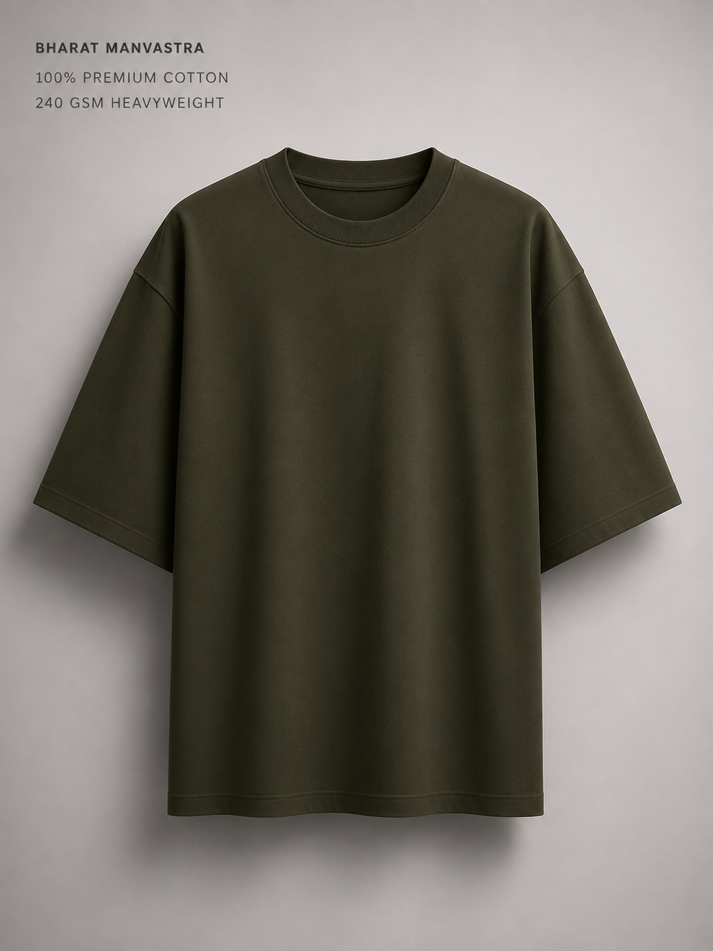 Olive Green Oversized T-Shirt for Men & Women | 100% Cotton | 240 GSM Premium Heavyweight