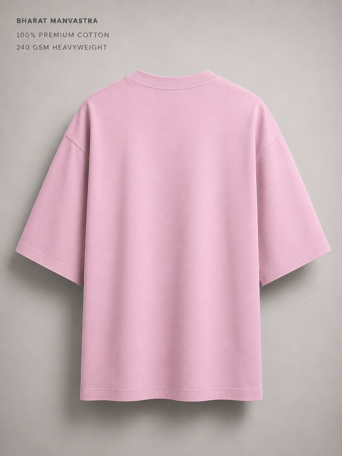 Light Baby Pink Oversized T-Shirt for Men & Women | 100% Cotton | 240 GSM Premium Heavyweight