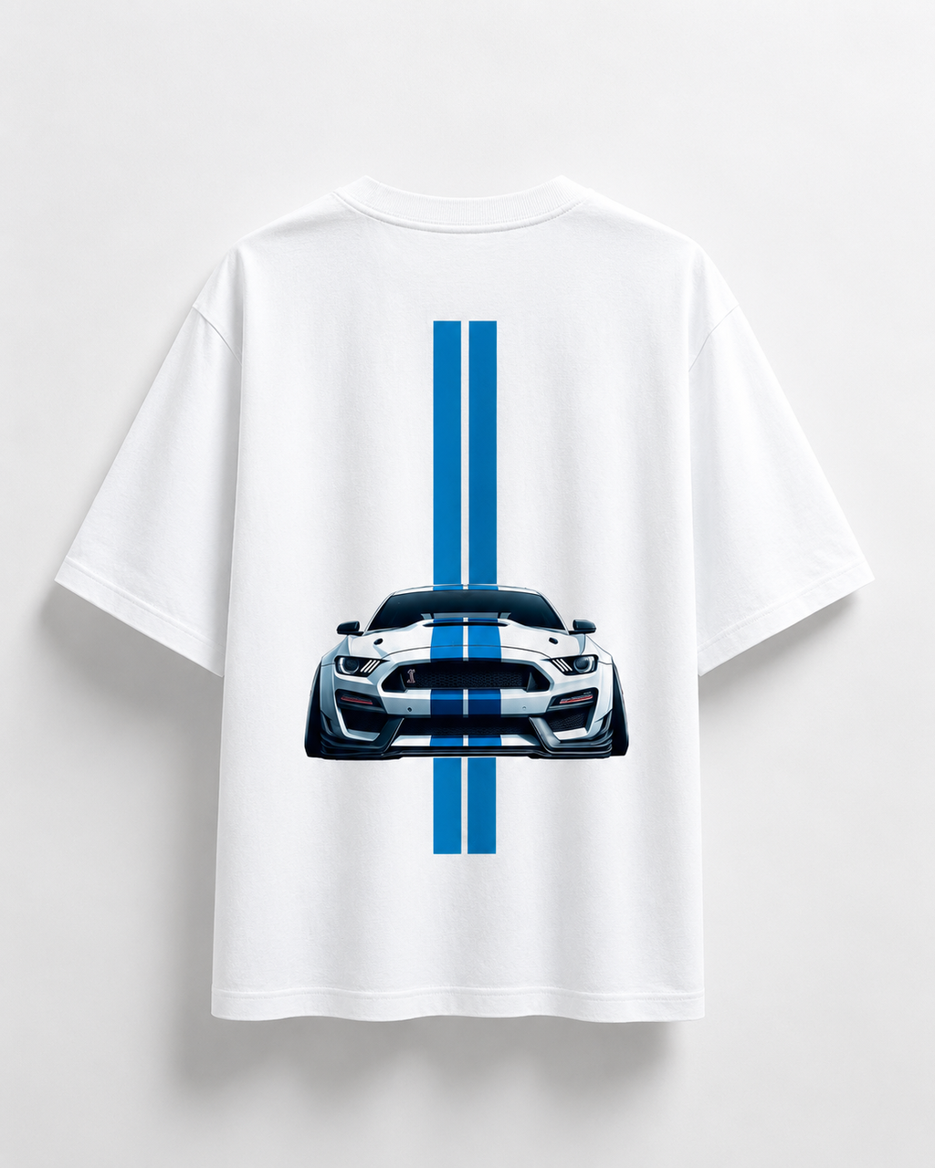 Premium 240 GSM GT500 Mustang Graphic Oversized T-Shirt – White | 100% Cotton