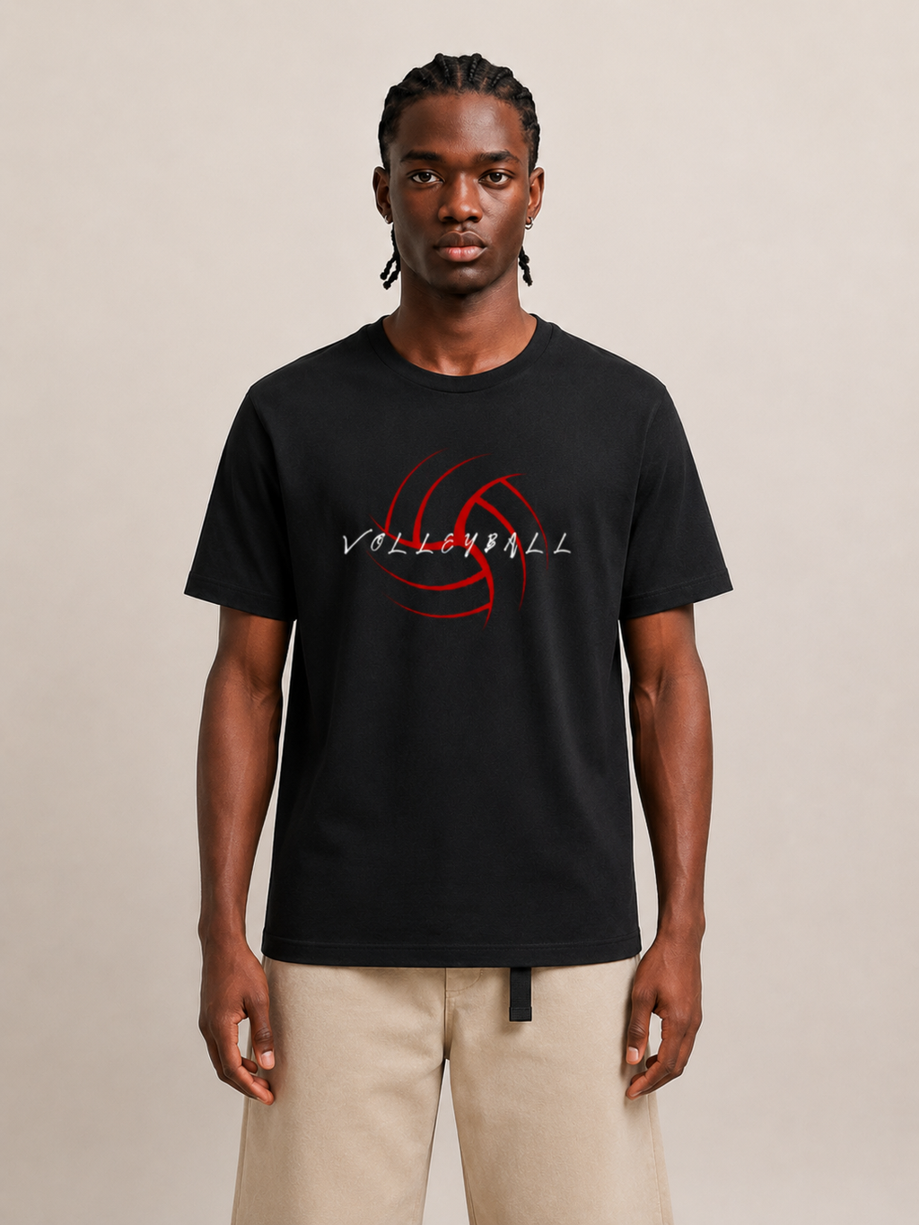 Premium 180 GSM Volleyball Graphic Oversized T-Shirt – Black | 100% Cotton