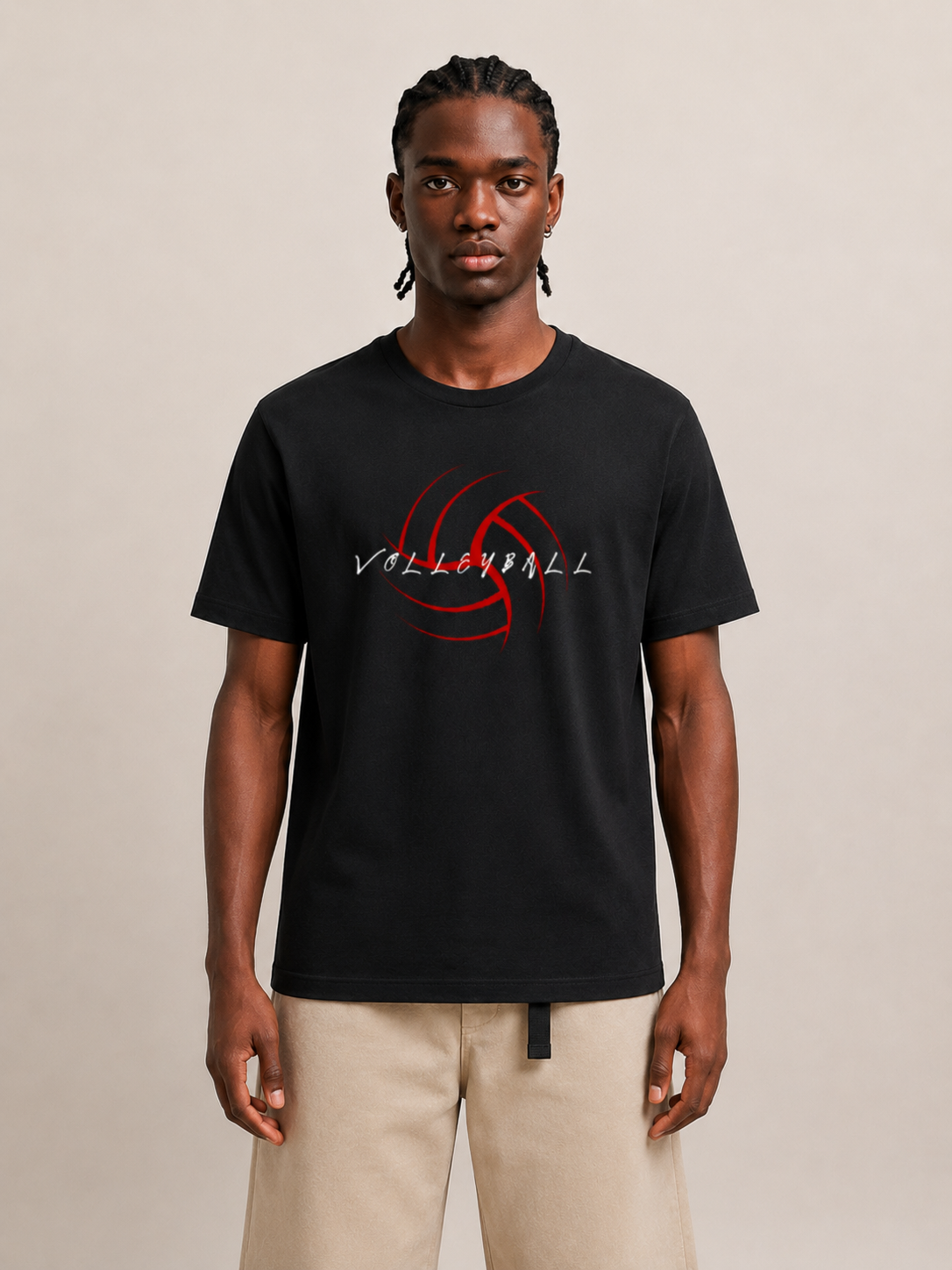 Premium 180 GSM Volleyball Graphic Oversized T-Shirt – Black | 100% Cotton