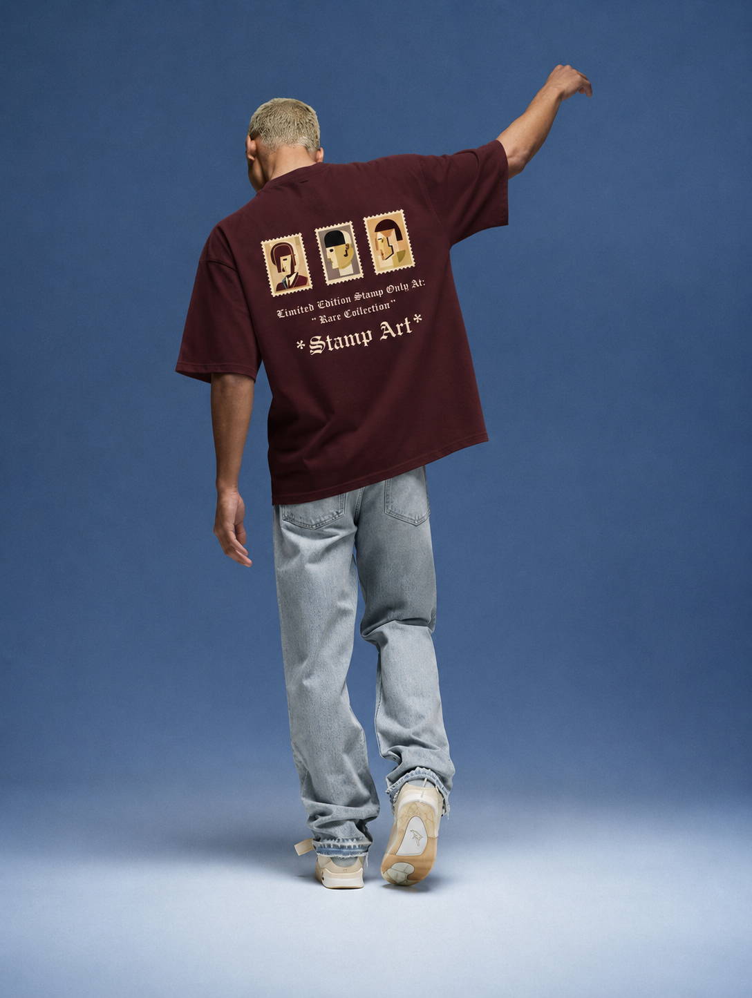 Stamp Art Oversized T-Shirt – Rare Collection