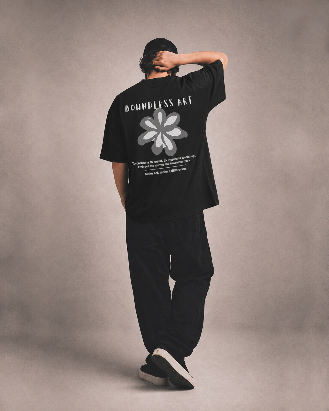 Boundless Art Oversized T-Shirt – Premium Washed Cotton Streetwear | Front & Back Graphic Print
