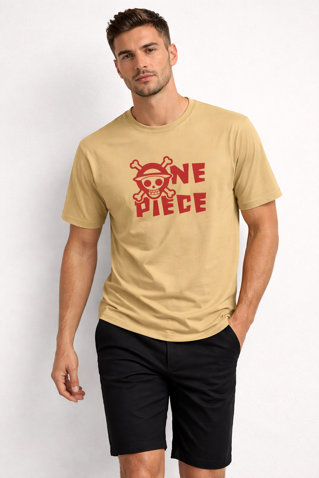 Pirate King Anime T-Shirt – Beige Edition