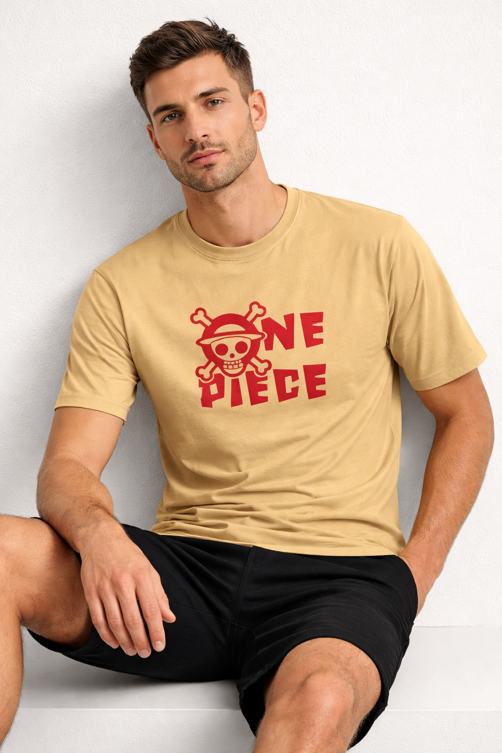 Pirate King Anime T-Shirt – Beige Edition