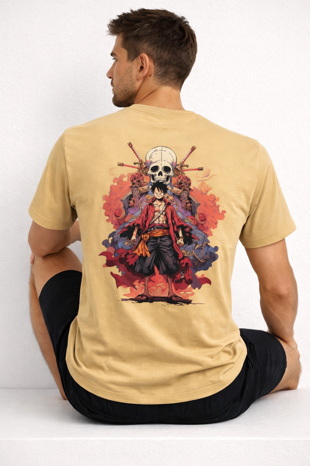 Pirate King Anime T-Shirt – Beige Edition