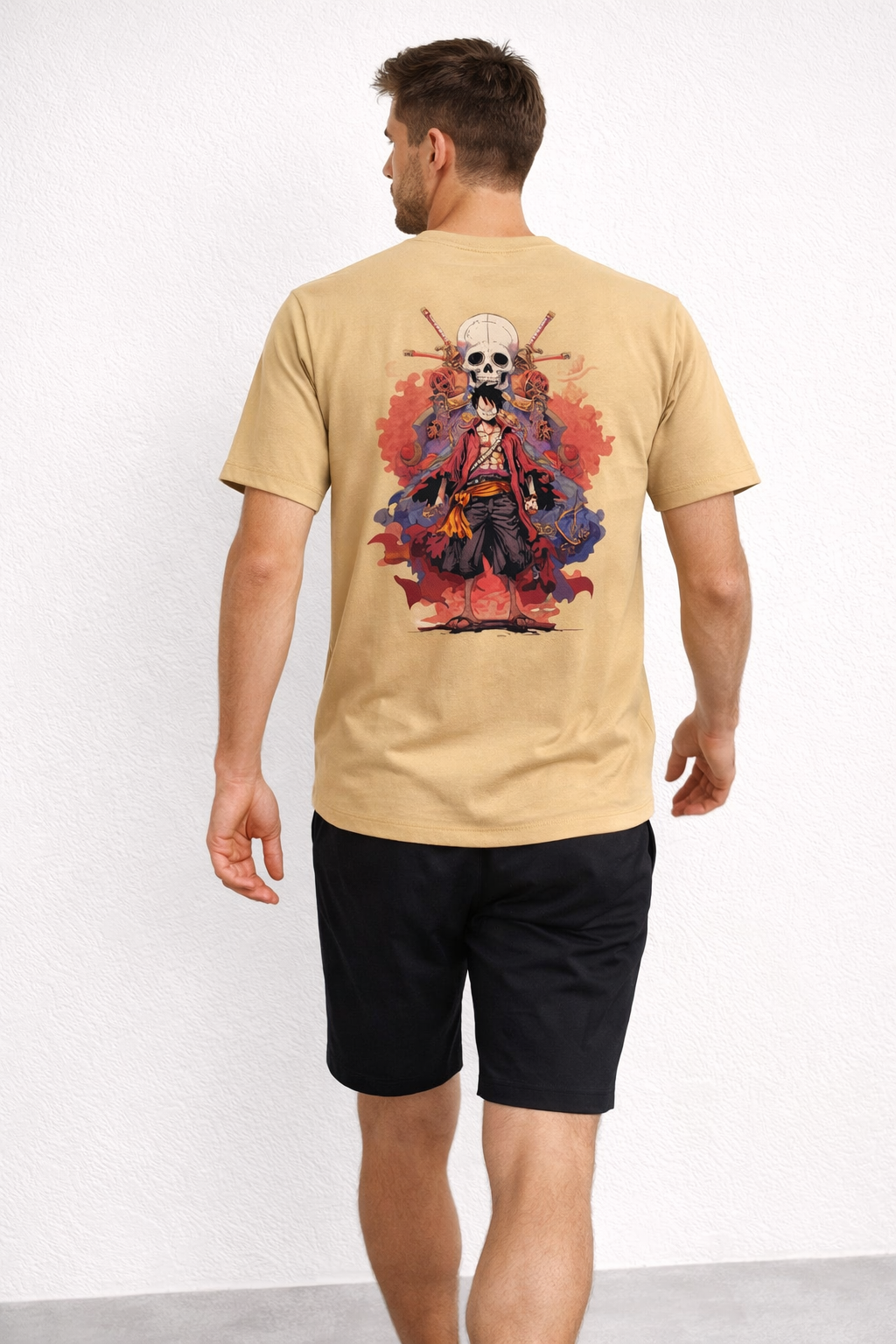 Pirate King Anime T-Shirt – Beige Edition