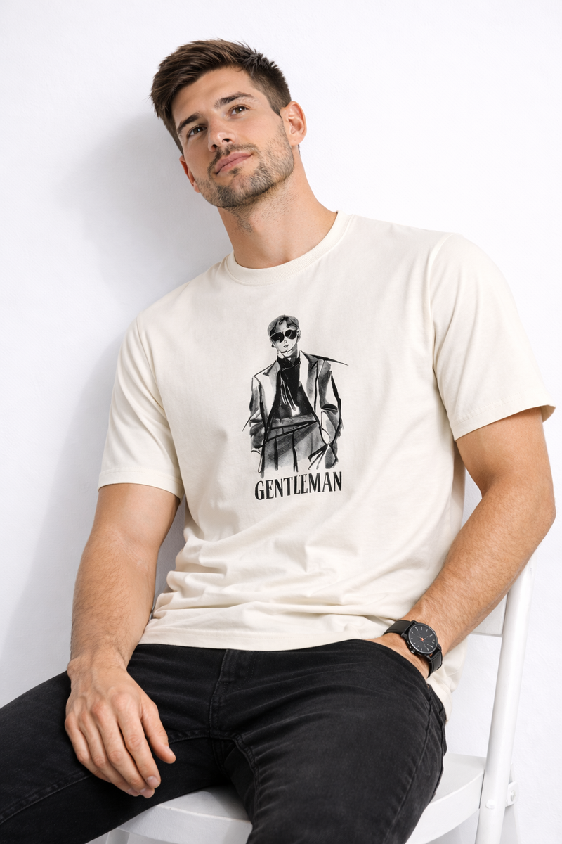 Artisanal Graphic Cotton T-Shirt | Cream Edition