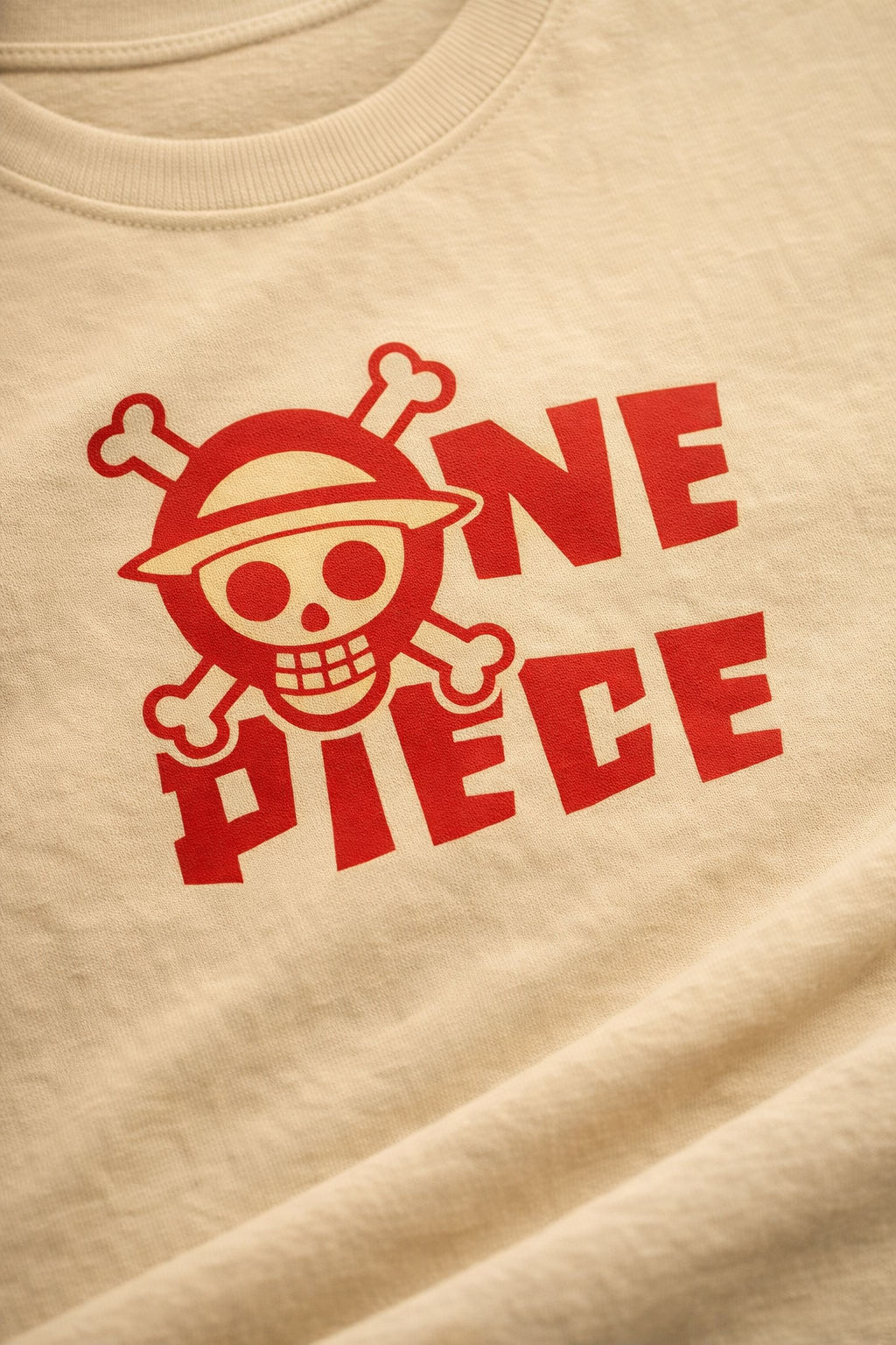 Pirate King Anime T-Shirt – Beige Edition