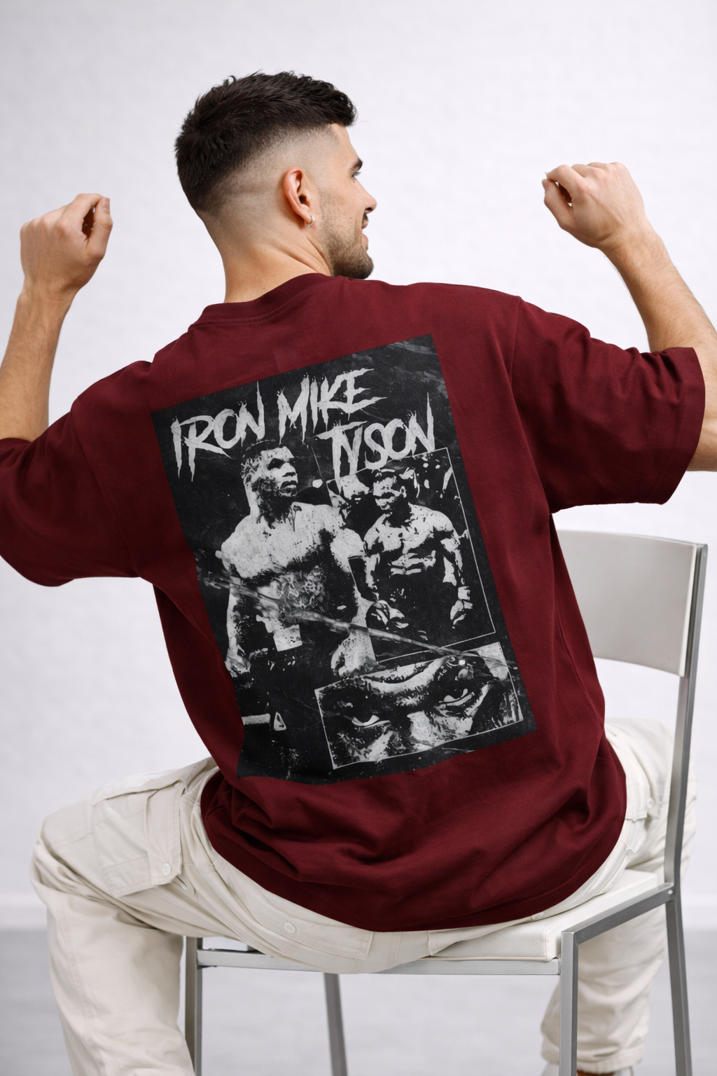 Iron Mike Vintage Oversized Tee – Maroon Edition