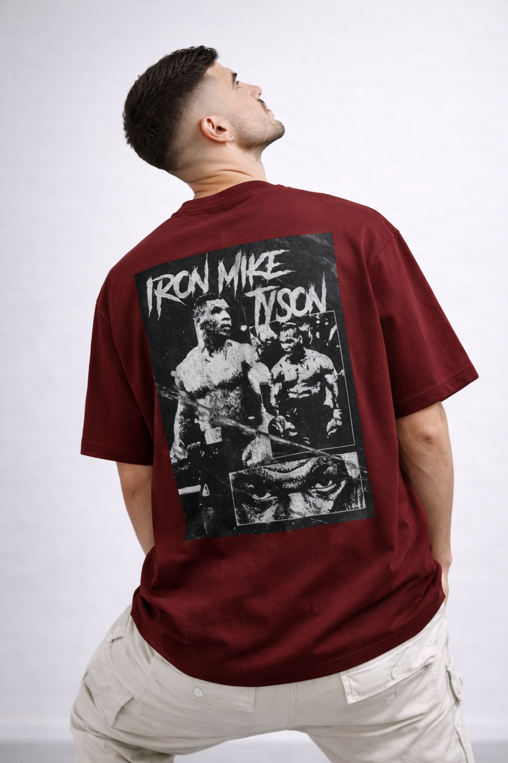 Iron Mike Vintage Oversized Tee – Maroon Edition