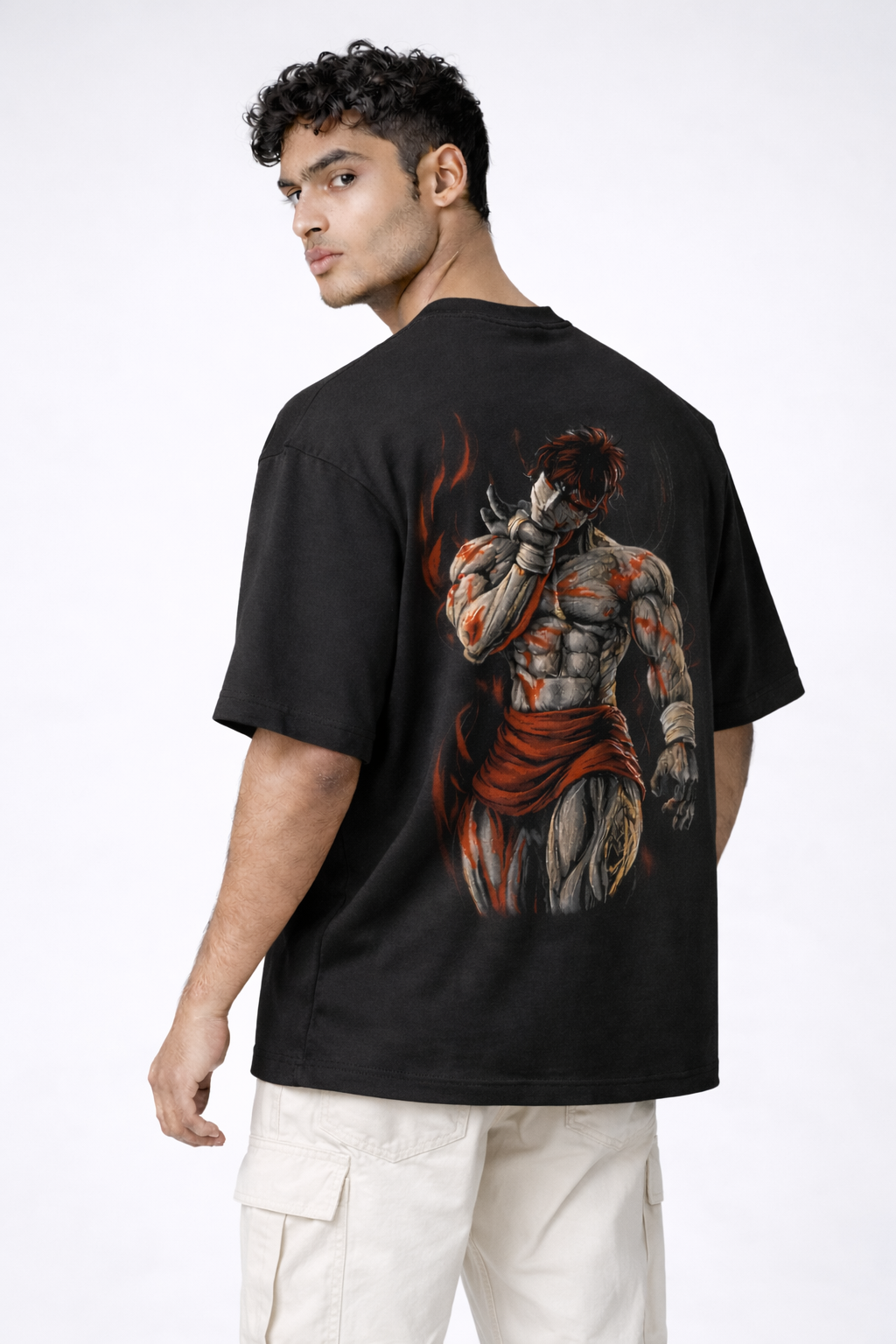 Baki Rage Oversized T-Shirt – 240 GSM Heavyweight Cotton