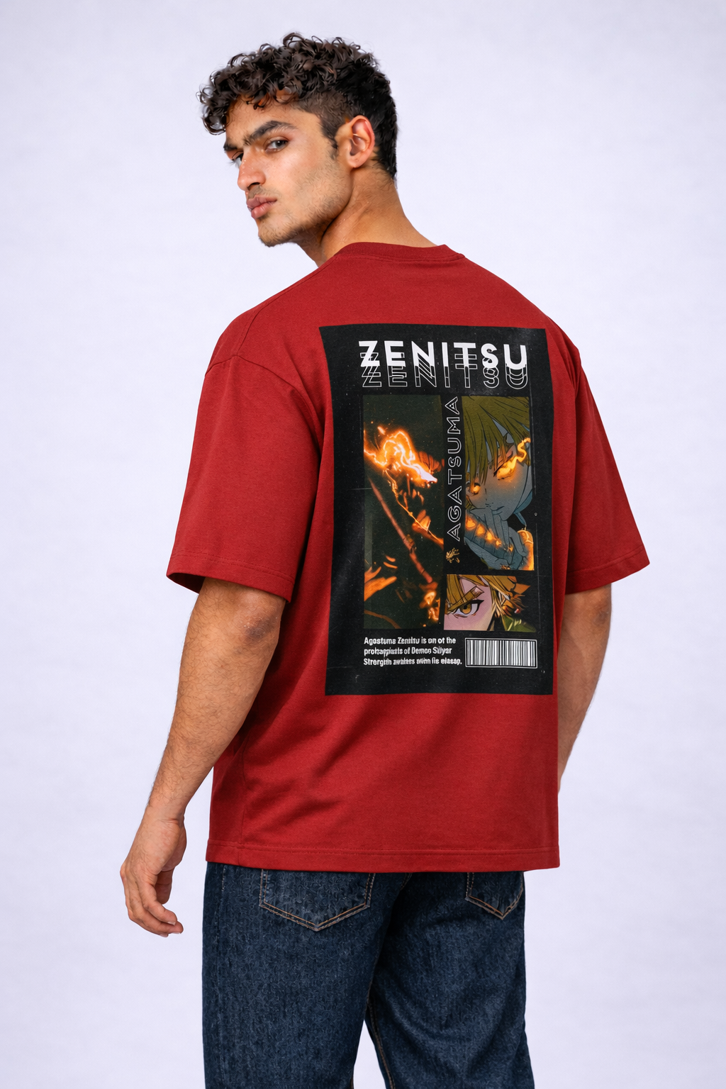 Zenitsu Thunder Oversized T-Shirt – 240 GSM Heavyweight Cotton