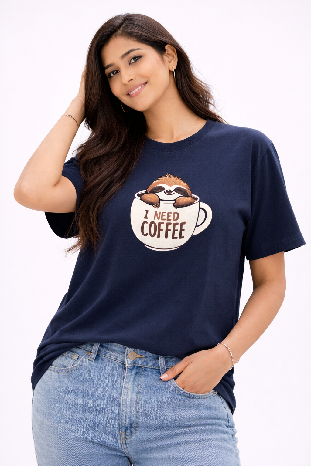 Coffee Sloth Oversized Classic T-Shirt