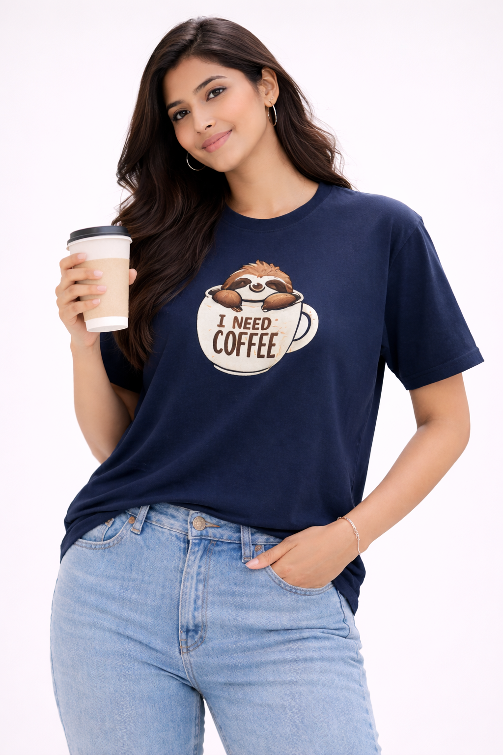 Coffee Sloth Oversized Classic T-Shirt