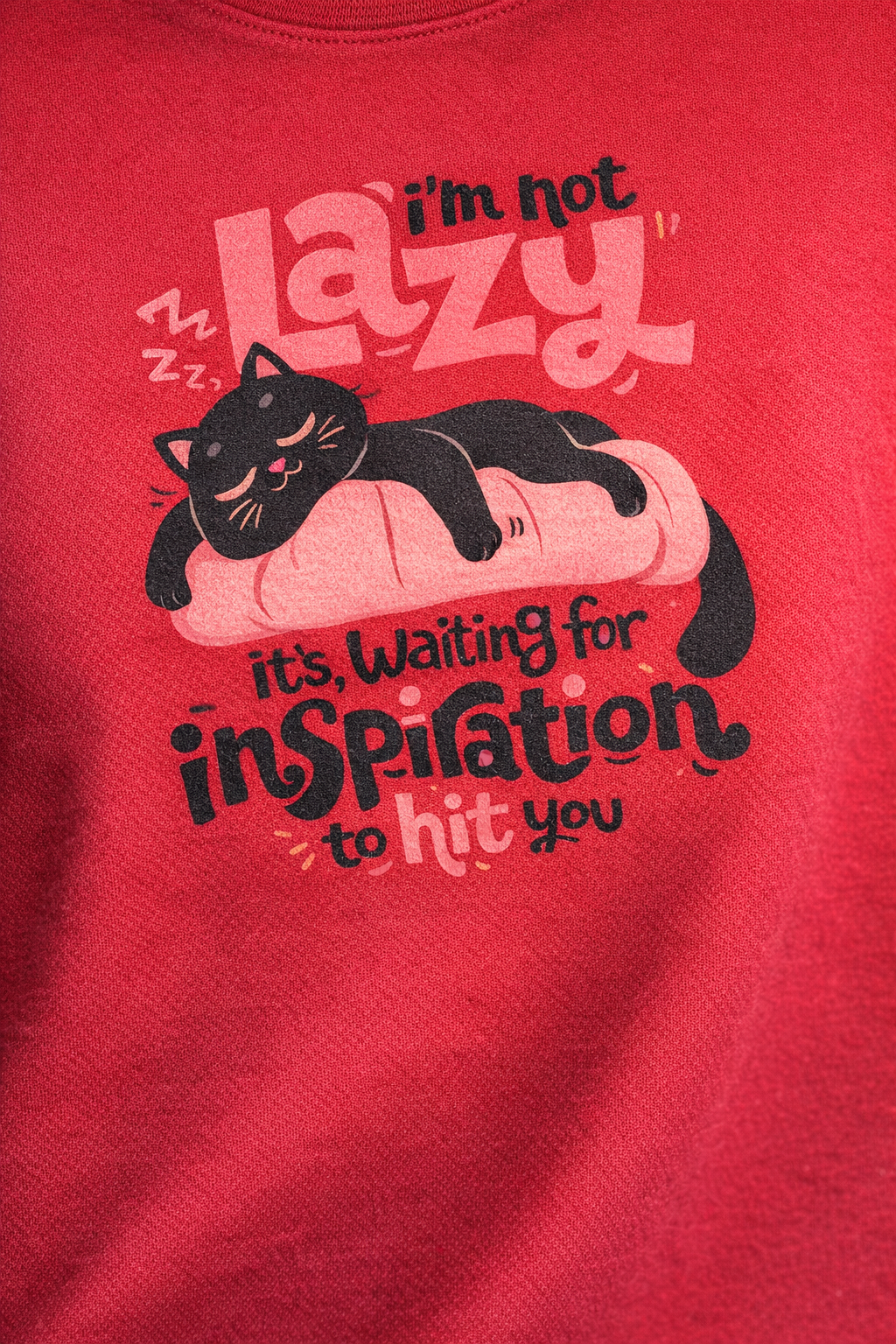 Cute cat nap with lazy text
