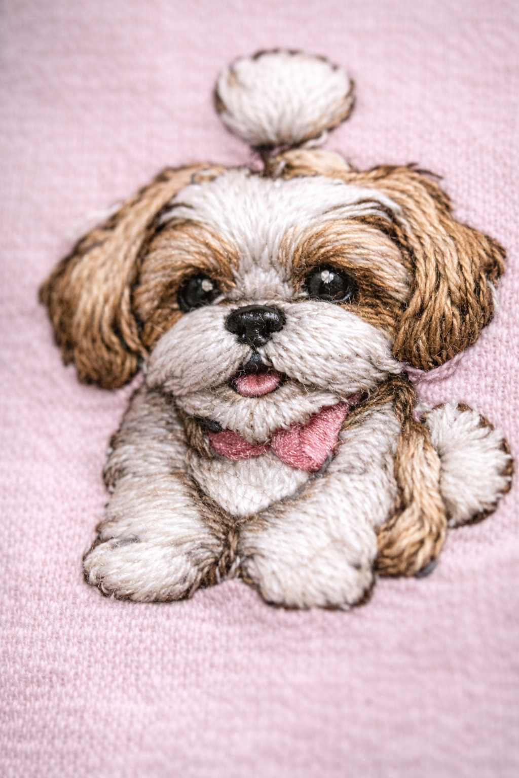 Intricate embroidered Shih Tzu puppy