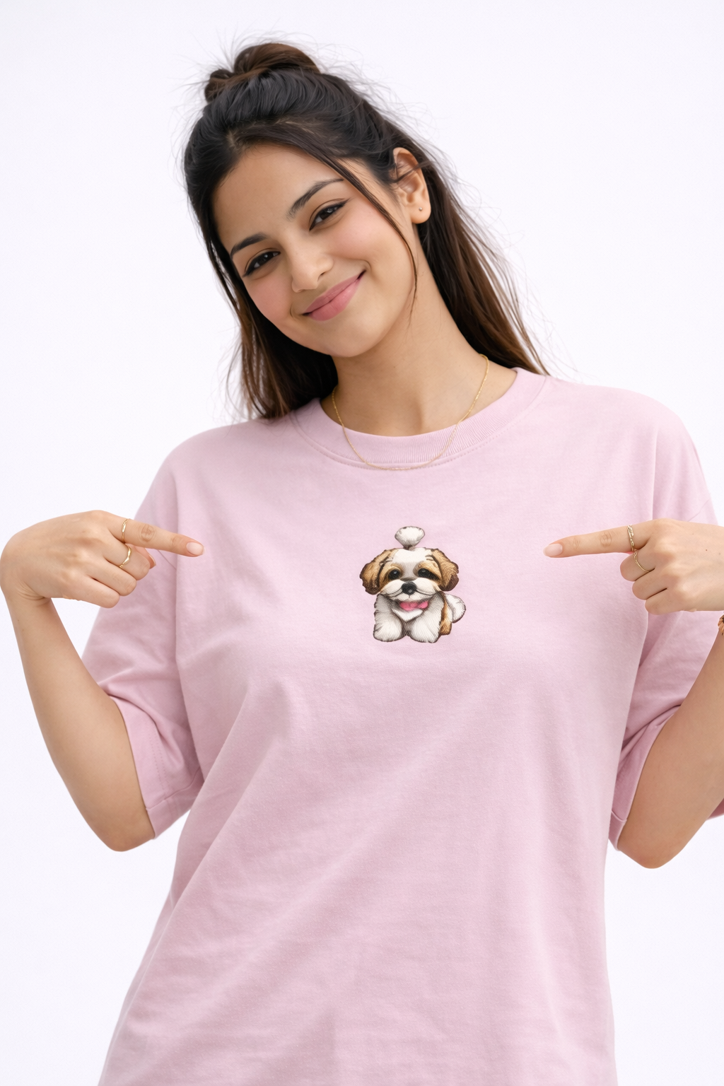 Intricate embroidered Shih Tzu puppy