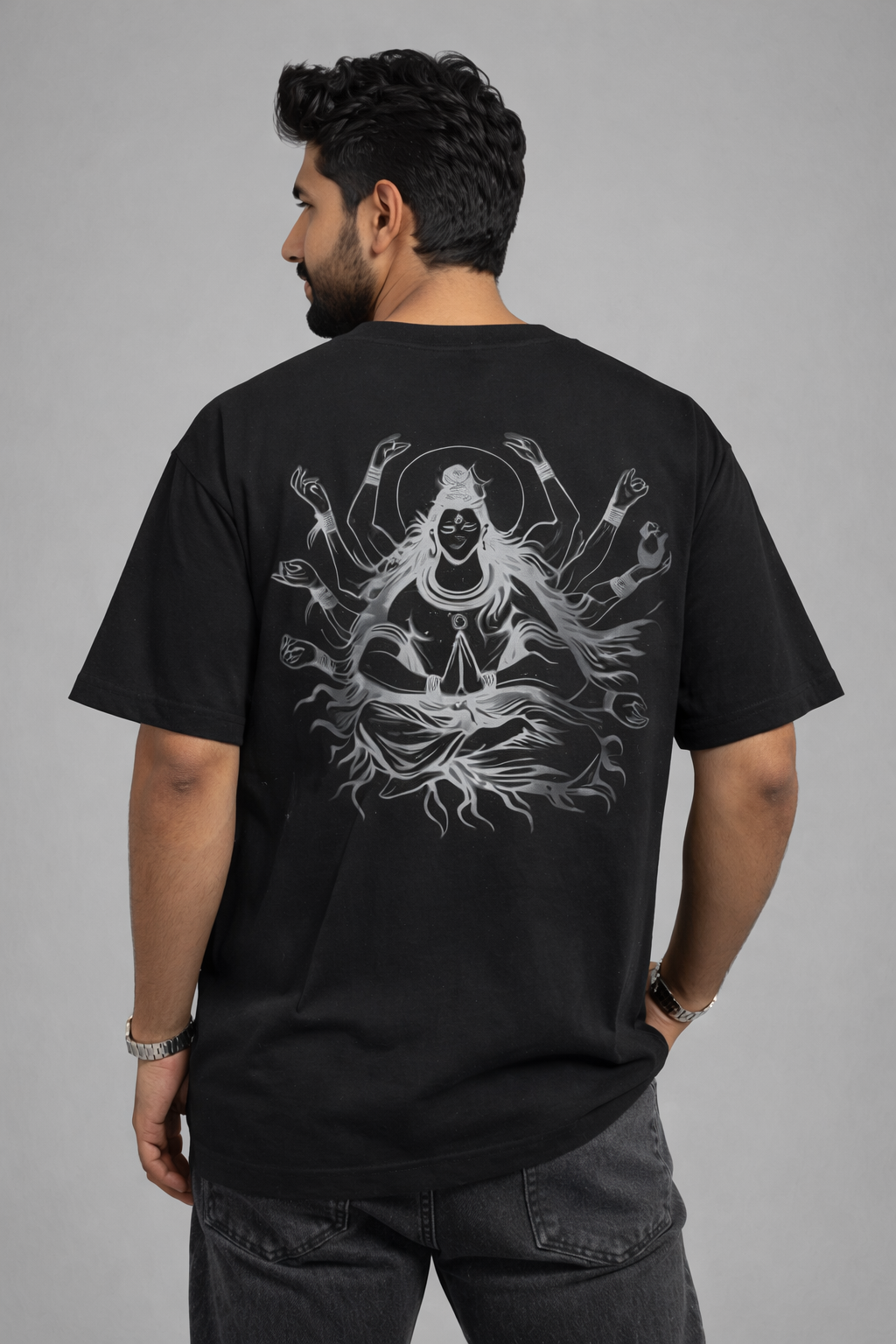 Black Oversized Cotton T-Shirt – 240 GSM Premium Heavyweight