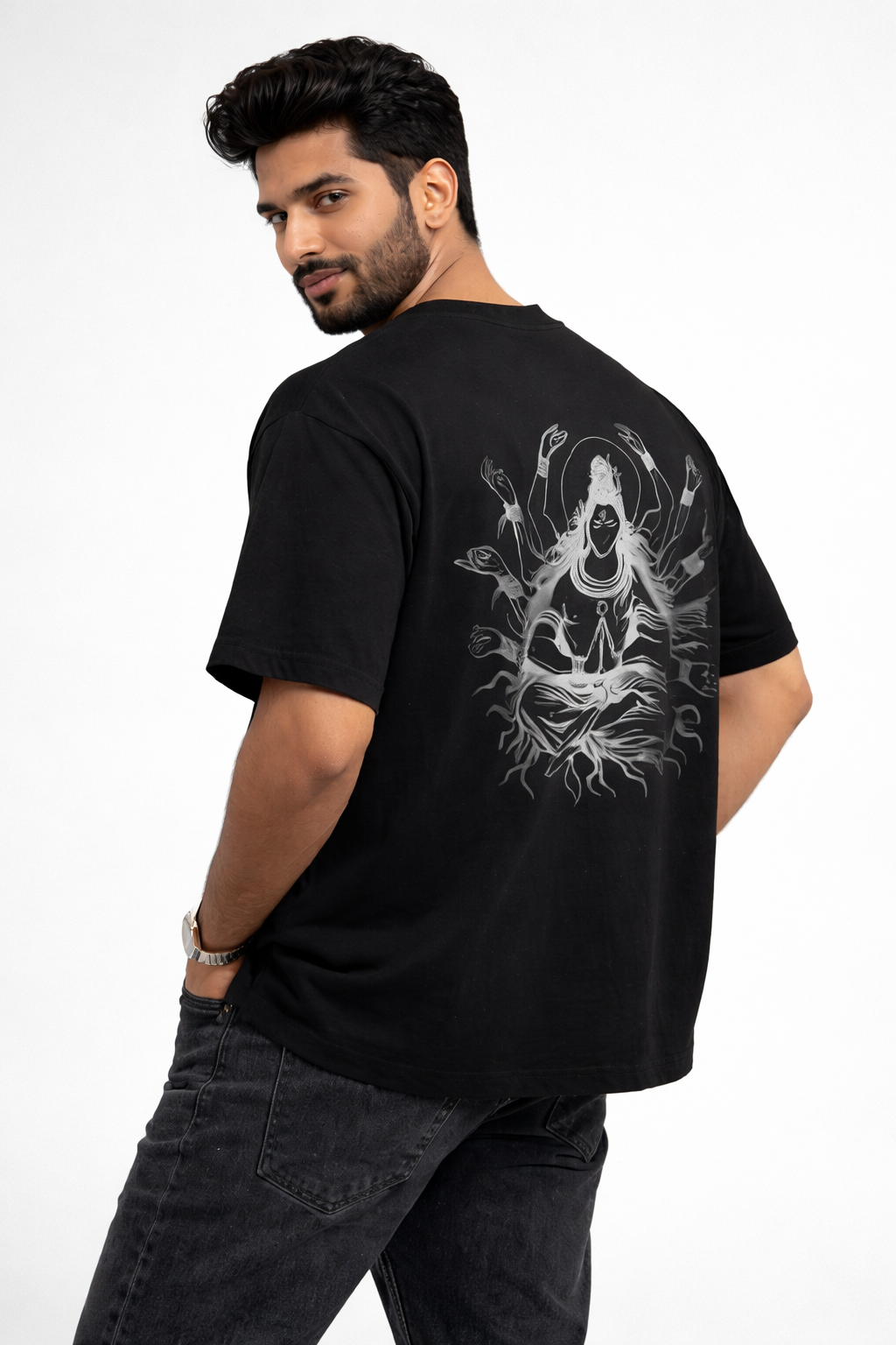 Black Oversized Cotton T-Shirt – 240 GSM Premium Heavyweight
