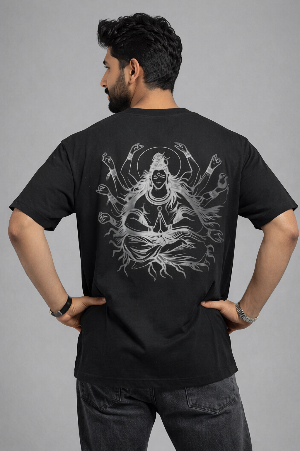 Black Oversized Cotton T-Shirt – 240 GSM Premium Heavyweight