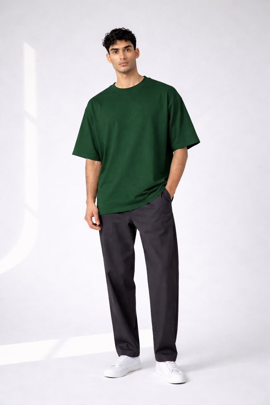 Bottle Green Unisex Oversized T-Shirt – Heavyweight Cotton