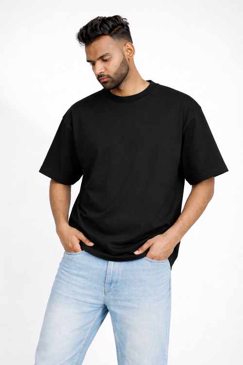 Black Unisex Oversized T-Shirt – Heavyweight Cotton