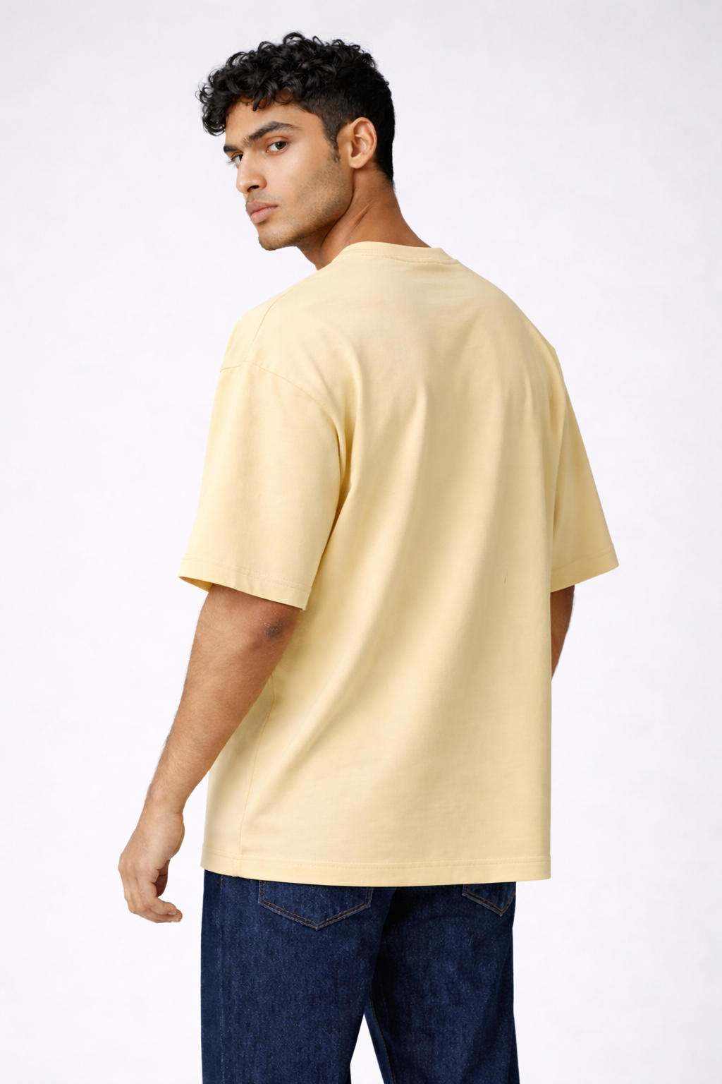 Beige Unisex Oversized T-Shirt – Heavyweight Cotton