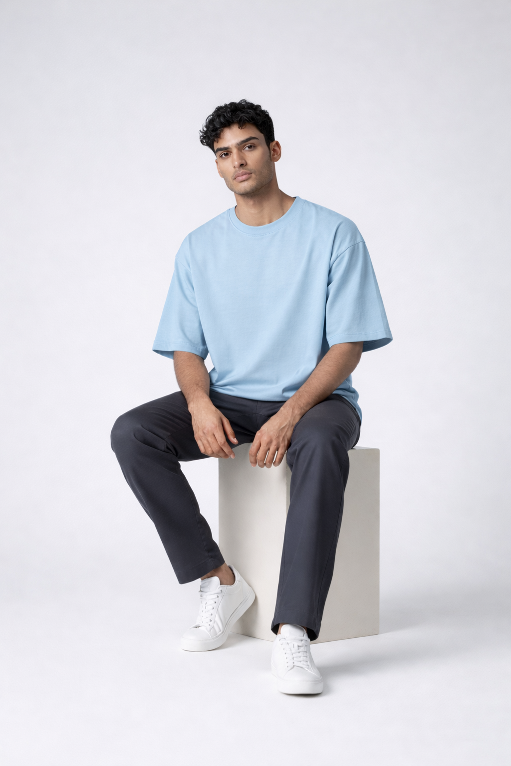 Baby blue Unisex Oversized T-Shirt – Heavyweight Cotton
