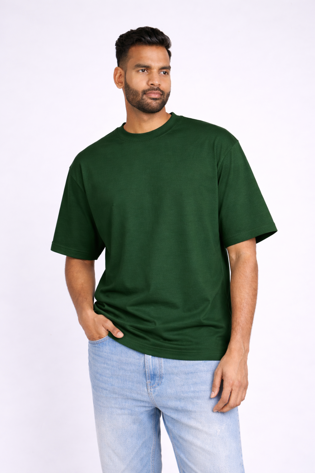 Bottle Green Unisex Oversized T-Shirt – Heavyweight Cotton