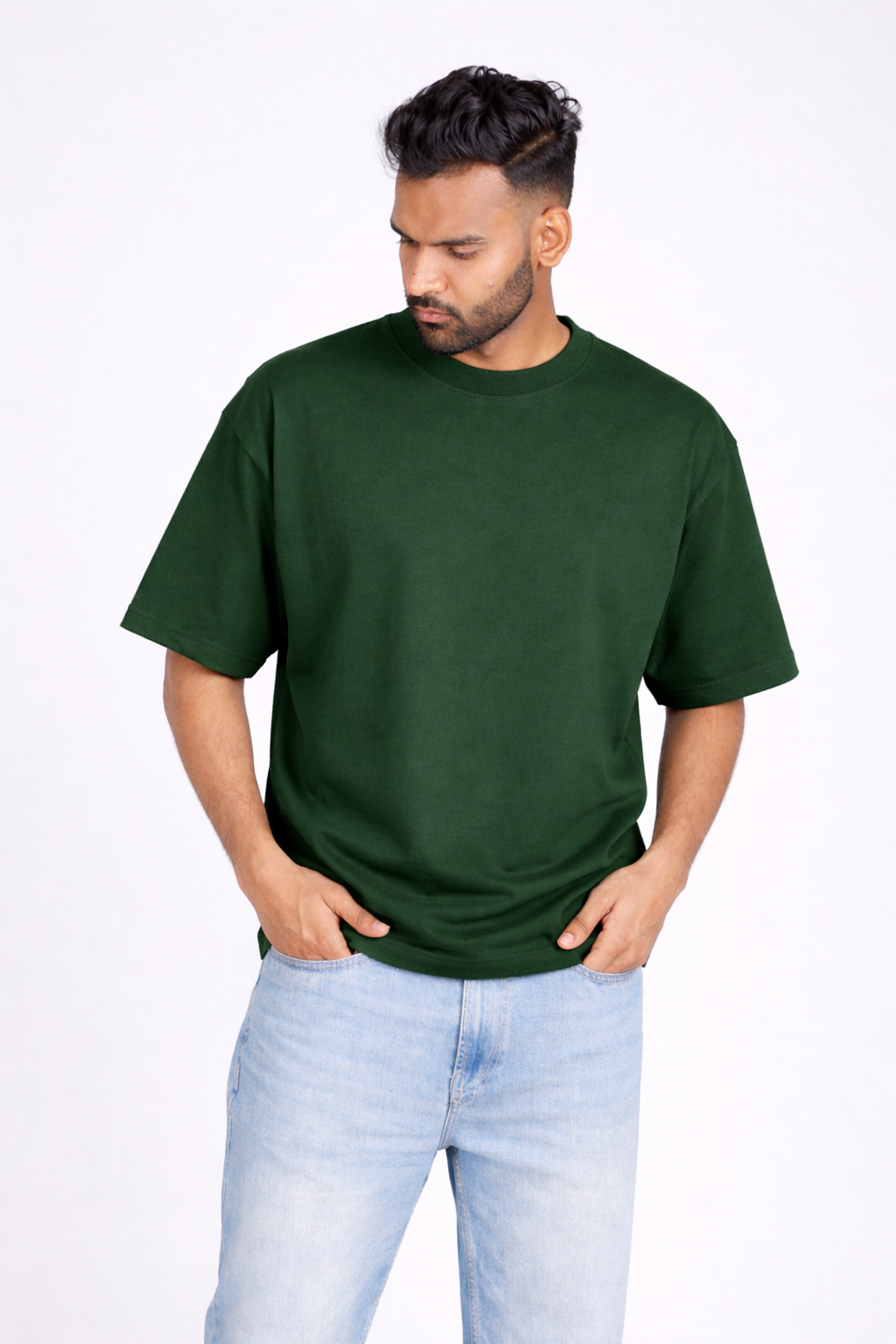 Bottle Green Unisex Oversized T-Shirt – Heavyweight Cotton