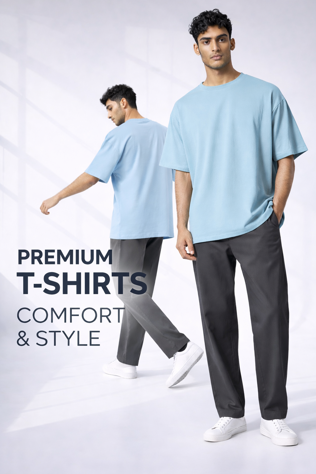 Baby blue Unisex Oversized T-Shirt – Heavyweight Cotton