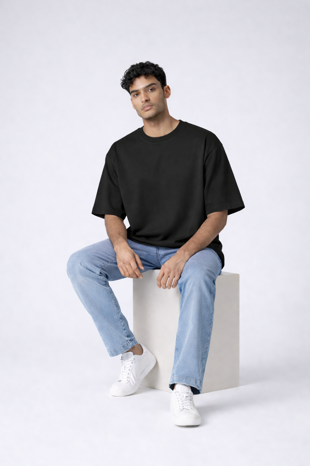 Black Unisex Oversized T-Shirt – Heavyweight Cotton